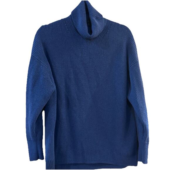 J. Crew Sweaters - J Crew Women's Turtle Neck Blue Sz XL Relaxed Fit Cotton Cashmere Ski Resort